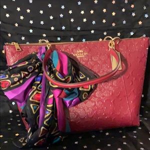 Coach signature patten leather Ava cherry